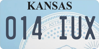 KS license plate 014IUX