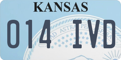 KS license plate 014IVD