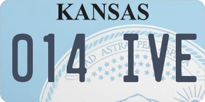 KS license plate 014IVE