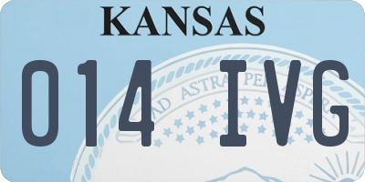 KS license plate 014IVG