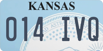 KS license plate 014IVQ