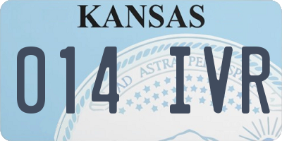 KS license plate 014IVR