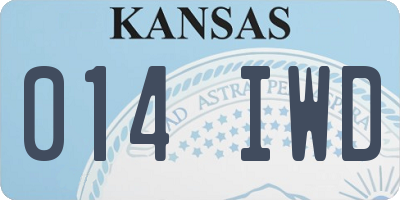 KS license plate 014IWD
