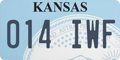 KS license plate 014IWF