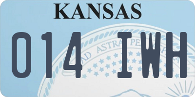 KS license plate 014IWH