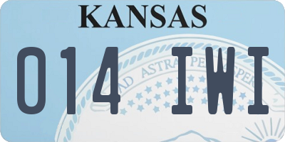 KS license plate 014IWI