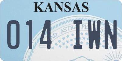 KS license plate 014IWN