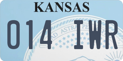 KS license plate 014IWR