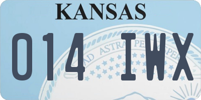 KS license plate 014IWX
