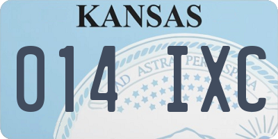 KS license plate 014IXC