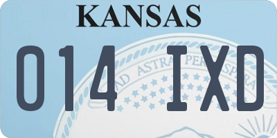 KS license plate 014IXD