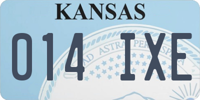 KS license plate 014IXE