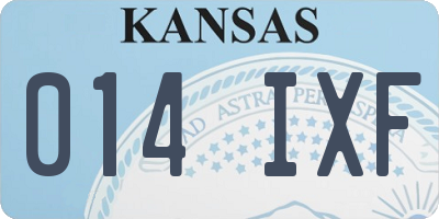 KS license plate 014IXF