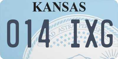 KS license plate 014IXG