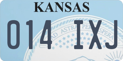 KS license plate 014IXJ