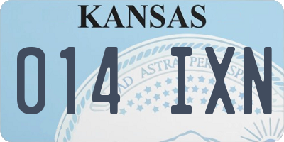 KS license plate 014IXN