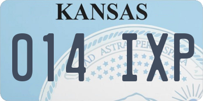 KS license plate 014IXP