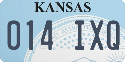 KS license plate 014IXQ