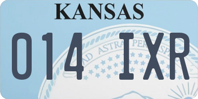 KS license plate 014IXR
