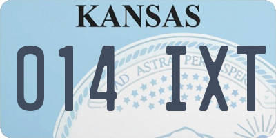 KS license plate 014IXT