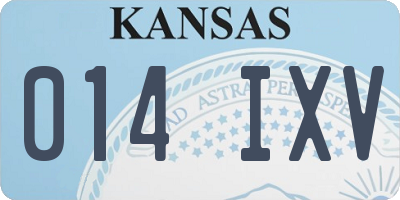KS license plate 014IXV