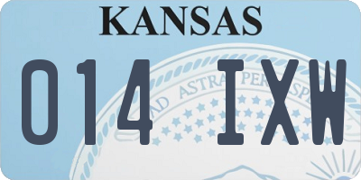 KS license plate 014IXW