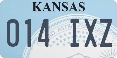 KS license plate 014IXZ