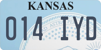 KS license plate 014IYD