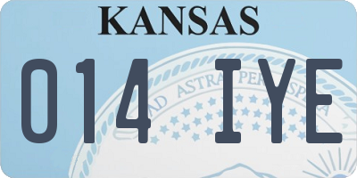 KS license plate 014IYE