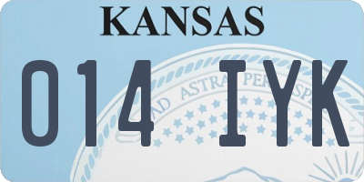 KS license plate 014IYK
