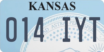 KS license plate 014IYT