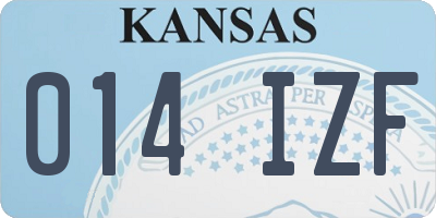 KS license plate 014IZF
