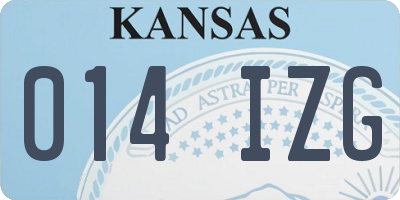 KS license plate 014IZG