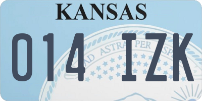 KS license plate 014IZK