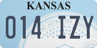 KS license plate 014IZY