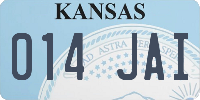 KS license plate 014JAI