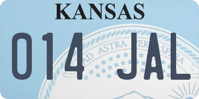 KS license plate 014JAL