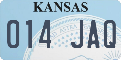 KS license plate 014JAQ
