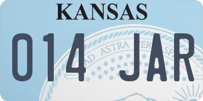 KS license plate 014JAR