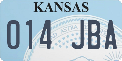 KS license plate 014JBA