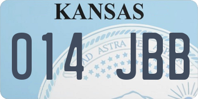 KS license plate 014JBB