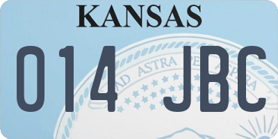 KS license plate 014JBC