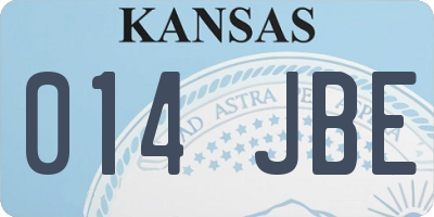 KS license plate 014JBE