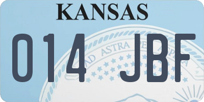 KS license plate 014JBF