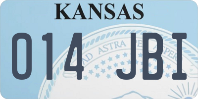 KS license plate 014JBI