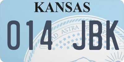 KS license plate 014JBK