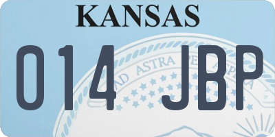 KS license plate 014JBP