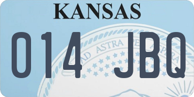 KS license plate 014JBQ