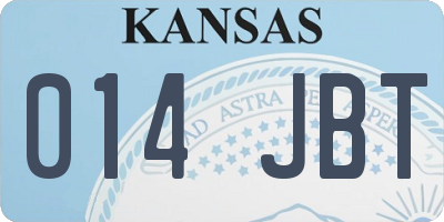 KS license plate 014JBT