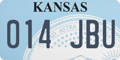 KS license plate 014JBU